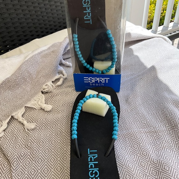 NOS ESPRIT Beach flip flops BLUE 8-9 - Picture 2 of 5